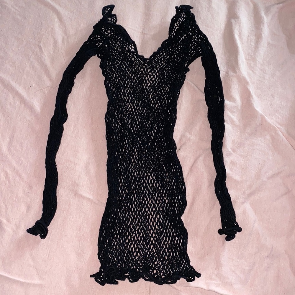 black fishnet top
